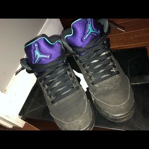 air jordan 5s black grape size 7